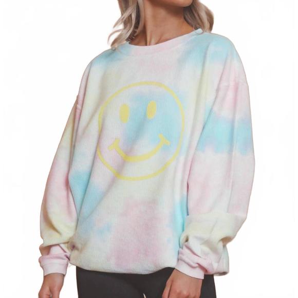NEW FRIDAY + SATURDAY all smiles corded sweatshirt in multi - Picture 1 of 3